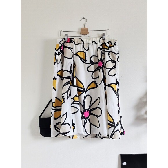 Lane Bryant Dresses & Skirts - Lane Bryant White Floral High Waist Gathered Circle Skirt Mini XXL